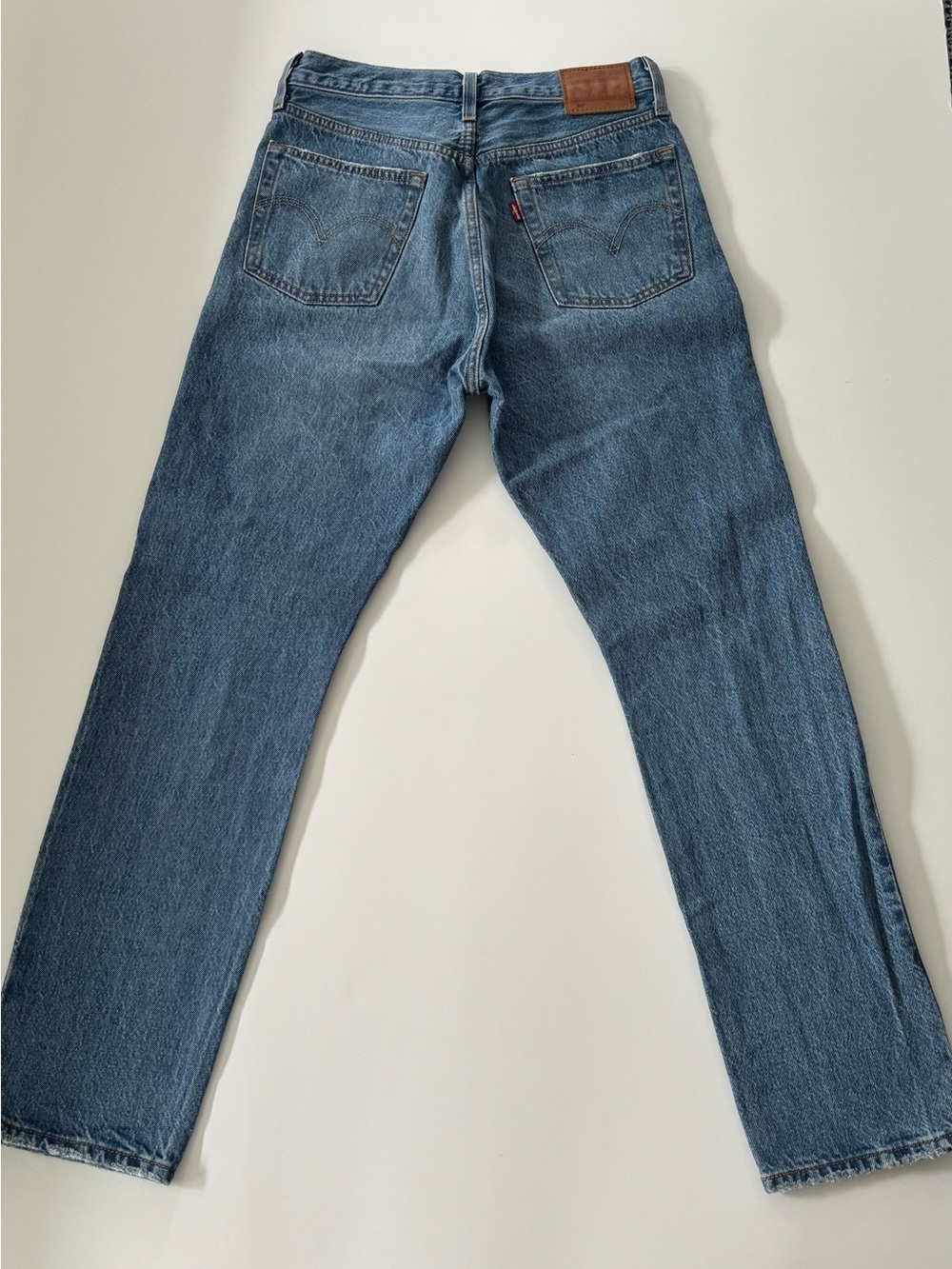 Levi's 501 Women’s Strait Leg Blue Denim Jeans 27W30L - Picture 3 of 8